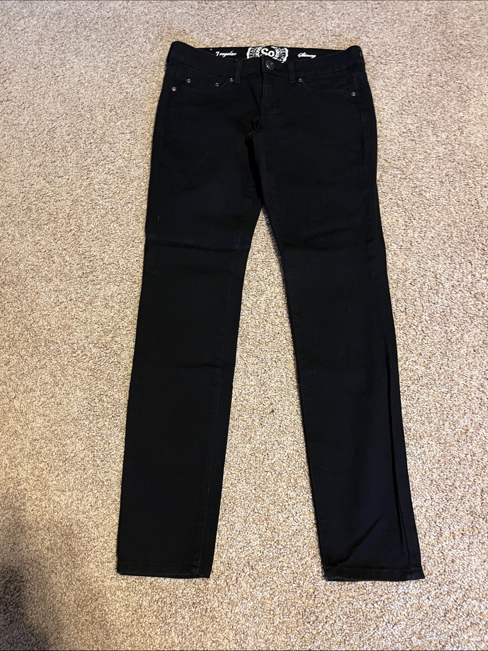 SO Women's Skinny Jeans in Black Denim